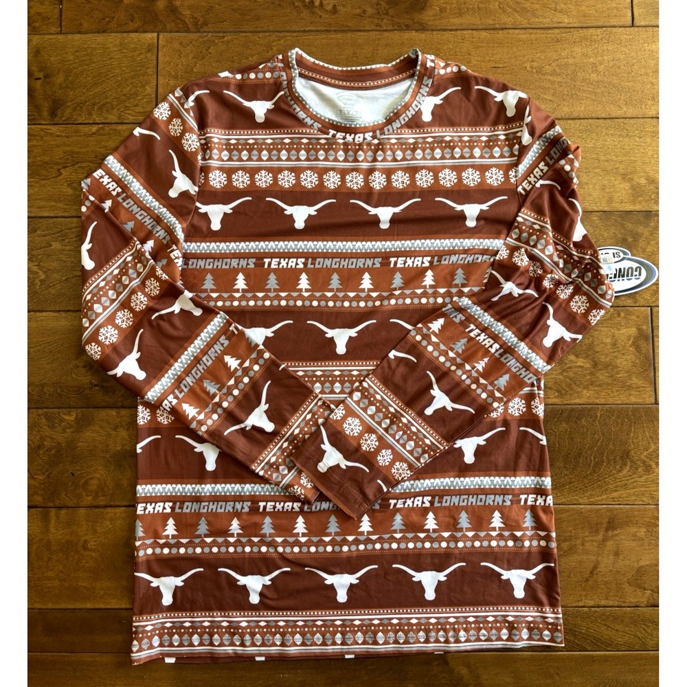 Concepts Sport Texas Longhorns Mens Sz M Burnt Orange Fair Isle Sleepwear Top - Picture 9 of 9